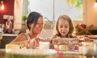 two kids and products packaged