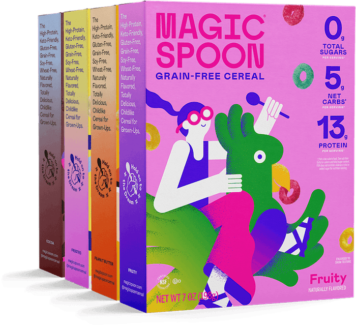 2022年世界杯英格兰阵容cereal packaging design trends - magic spoon example